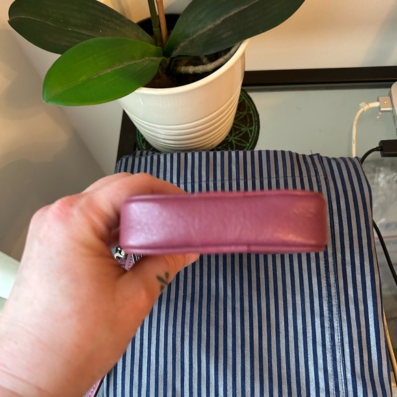 Coach Maroon Mini Wristlet Or Cellphone Holder With Silver Hardware - Picture 8 of 8